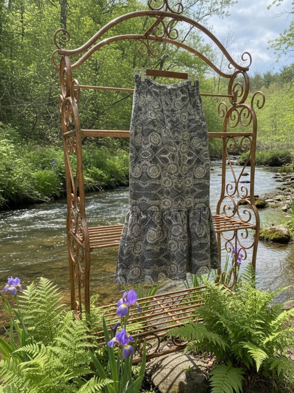 Lithe Anthropologie silk bohemian skirt